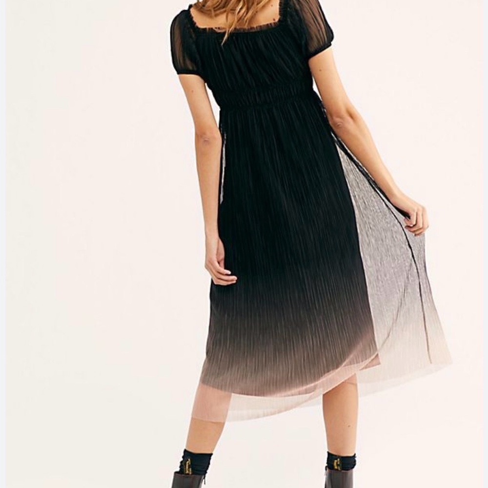 FP Movement by Free People Gradient Midi Dress in Black and Pink